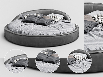 Modern Round Bed 3d model