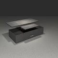 Modern Black Functional Desk With Openable Top Storage Drawer And Sleek Design 3d model