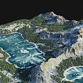 Snowy Mountain Snowscape Alpine Glacier Mountain Lake Mountain Valley Winter Peak Arctic 3d model