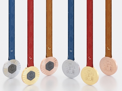 Paris Olympic medals Olympic medals Gold medals Silver medals Bronze medals Paris Olympic gold medals Olympic medals 3d model