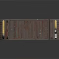 Rusty Train Flatbed Car with Metal Structure Wheels and Connection Parts