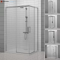 Modern Shower Sauna Enclosure With Glass Walls And Handheld Shower Head