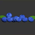 Fresh Ripe Blueberries With Vibrant Green Leaves On Dark Reflective Surface