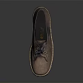 Fashionable Taupe Lace Up Suede Shoes With Brown Sole And Stitching Details
