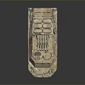 Sand Colored Armored Military Tank With Four Wheels And Top Mounted Machine Gun