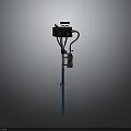 Modern Black And Blue Floor Lamp With Silver Base And Vertical Stand Structure