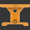 Wooden Dining Table With Simple Design Natural Wood Grain And Sturdy Four Legs