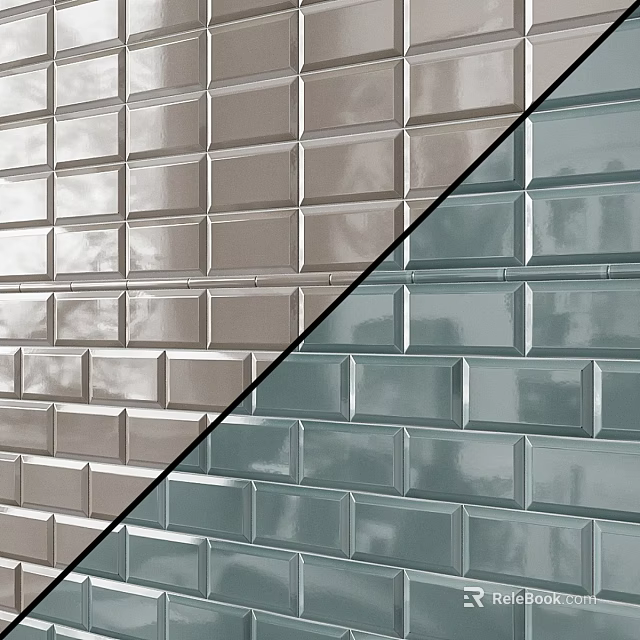 Two Tone Rectangular Brick Wall Components With Smooth Surface For Interior 3d model 