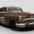 Rusty Vintage Classic Car With Old Exterior And Retro Design Features