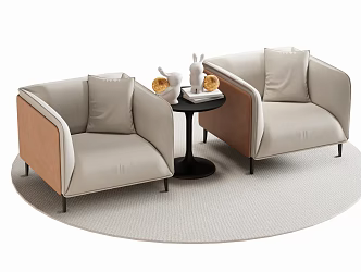 New Chinese Style Single Sofa Single Chair Leisure Chair 3d model