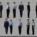 Group of People Wearing Different Police Uniforms With Various Styles And Colors