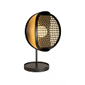 Modern Spherical Table Lamp With Mesh Pattern Black Base And Warm Light Glow 3d model