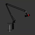 Modern Electronic Desk Lamp With Black Flexible Arm And Red Accent Design