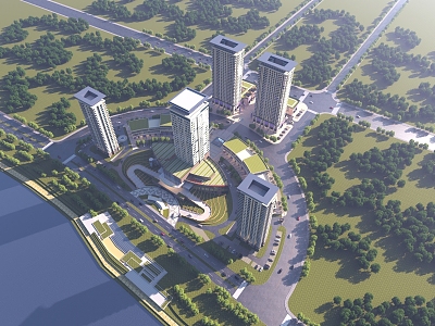 Bird's-eye view of Siyang Hotel 3d model