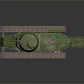 Military Tank Model With Green Camouflage Tracks Turret And Front Shovel