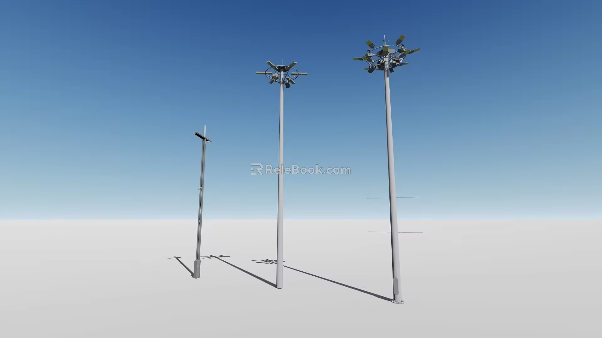 High pole lamp combination lamp square lamp 3d model
