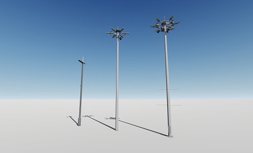 High pole lamp combination lamp square lamp 3d model