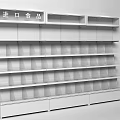 Wooden Display Shelving for Imported Food Storage with Multiple Layers and Drawers in Retail Store