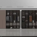 Sleek Modern Wardrobe Interior With Glass Doors Hanging Rails Folded Clothes And Storage Spaces