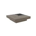 Modern Walnut Coffee Table Interior Design With Segmented Top And Slatted Black Accent Detail 3d model