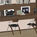 Modern Middle Style Study Desk 3d model
