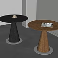Modern Negotiation Table Combination Leisure Table Coffee Table Round Dining Table Solid Wood Dining Table Middle Ancient Negotiation Table 3d model