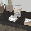 Box storage box storage bag handbag towel solid wood storage box 3d model