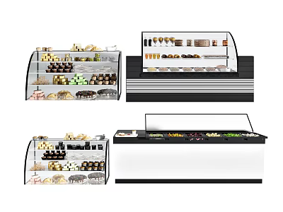 Commercial Display Freezers For Retail Food Display Featuring Various Foods And Different Styles 3d model