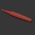 Elegant Vintage Fountain Pen With Red Wooden Barrel Metal Nib And Decorative Accents