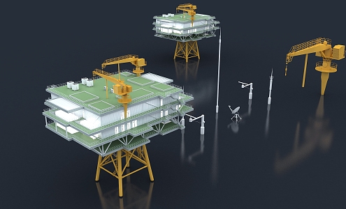 offshore drilling platform 3d model