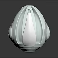 White Spherical Mechanical Creature With Blue Glowing Eye Silver Button And Wing Like Structure