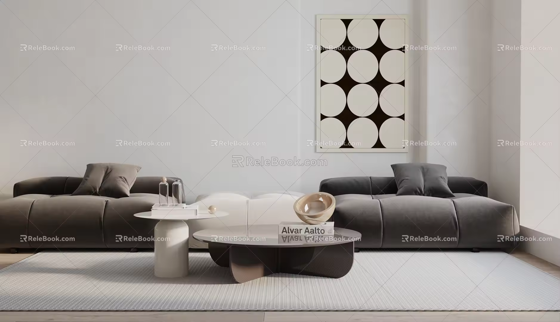 Modern Multiplayer Sofa Double Sofa 3d model