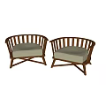 Modern Solid Wood Leisure Chairs With Soft Beige Cushions For Cozy Indoor Sitting Space
