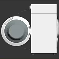 LG Silver Washing Machine With Open Door Displaying Drum And Control Panel