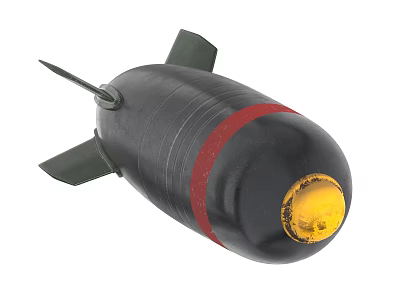 atomic bomb nuclear bomb little boy hydrogen bomb aerial bomb 3d model