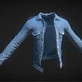 Casual Denim Jacket With Open Front Pockets And Classic Style