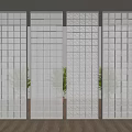 Modern Glass Room Dividers With Various Geometric Patterns For Interior Design 3d model