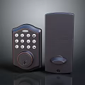 Modern Secure Dark Colored Door Handle With Electronic Keypad Lock System