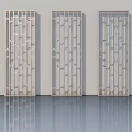Three Modern Light Colored Panel Doors With Geometric Cutout Patterns For Interior 3d model