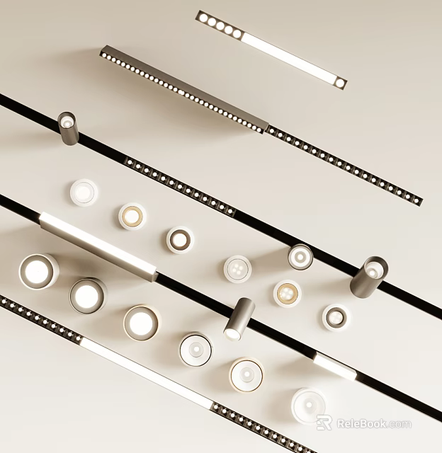 Modern Downlights And Spotlights With Various Designs For Ceiling Lighting Applications 3d model