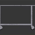 Sturdy Metal Frame Utility Table With Marble Top Lower Shelf And Rolling Wheels