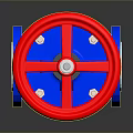 Blue Industrial Valve Equipment With Red Handwheel And Flange Body Design