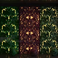 Decorative Room Divider With Green Red Panels LED Lights And Spheres