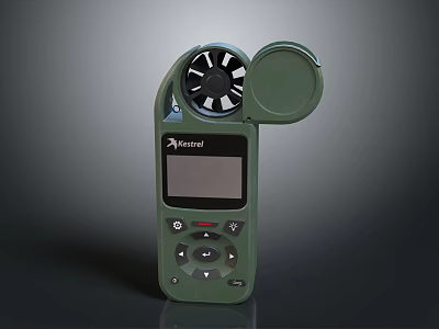 Kestrel Green Handheld Tactical Weapon Featuring Fan Component Screen And Buttons 3d model
