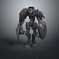 Smart Black Futuristic Robot Featuring Winged Armored Mechanical Structure Design 3d model