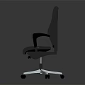 Modern Black Leather Office Chair With Ergonomic Design Swivel Base And Armrests