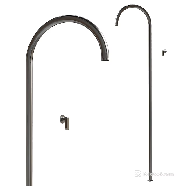 Modern Sleek Black Kitchen Faucet With Arc Spout And Single Handle Design 3d model 