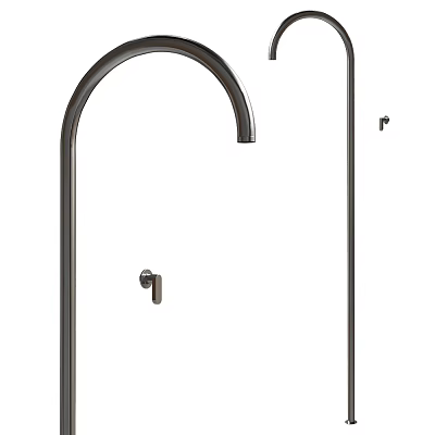 Modern Sleek Black Kitchen Faucet With Arc Spout And Single Handle Design 3d model