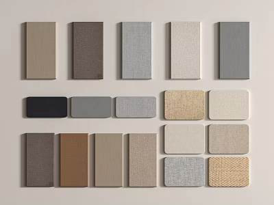 Various Colored Wall Panels With Different Textures For Interior Design Samples 3d model