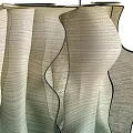 Modern shaped ribbon chandelier 3d model